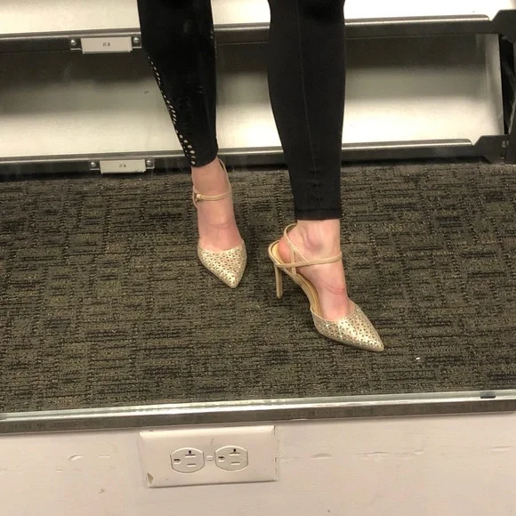 Gold Badgley Mischka Closed Toe Pumps- Fatima Pumps - Picture 2 of 7